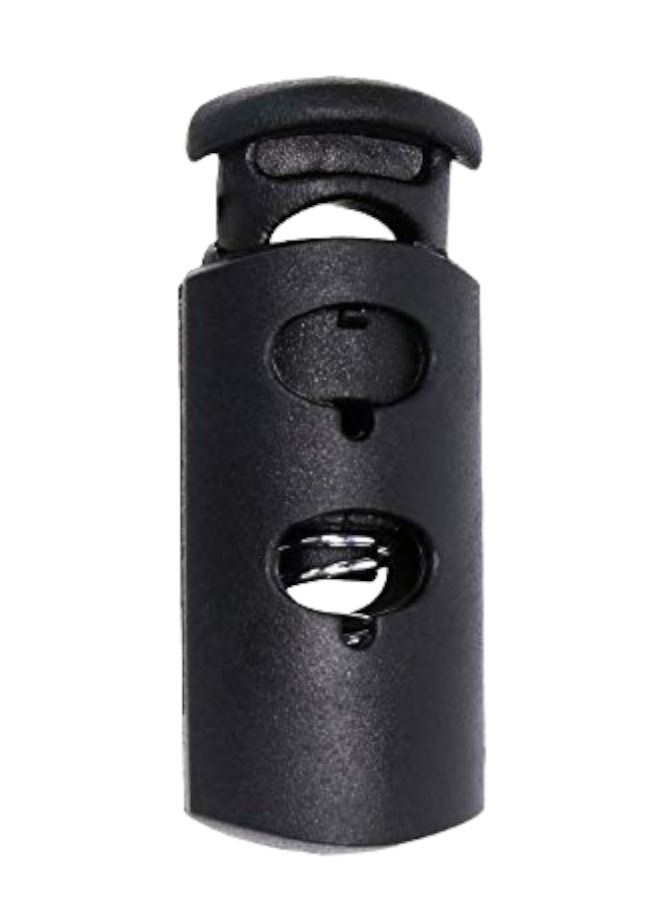 ITALO 4 Pieces Spring Cord Lock End Stopper Fastener Plastic Black Color 3 Centimeter - Image 2