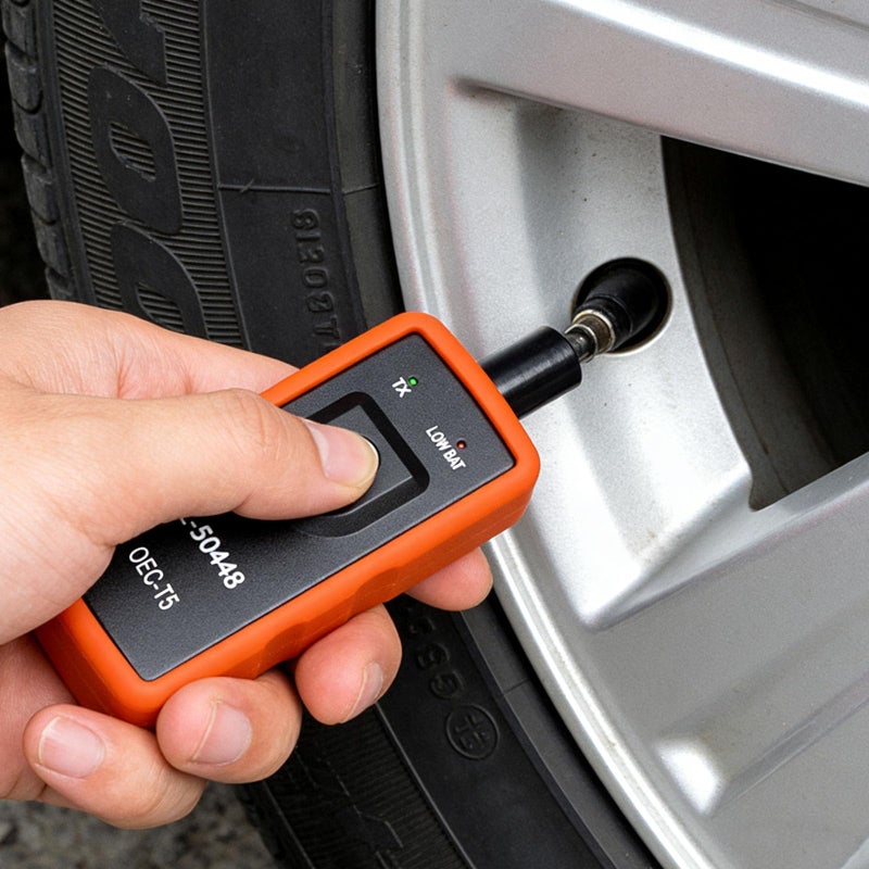SWQS EL-50448 TPMS Relearn Tool, Tire Pressure Monitor Sensor Activation Reset Tool OEC-T5 for Most Series Vehicles OEC-T5 TPMS System Programming Training Activation Tools (Orange) - Image 5