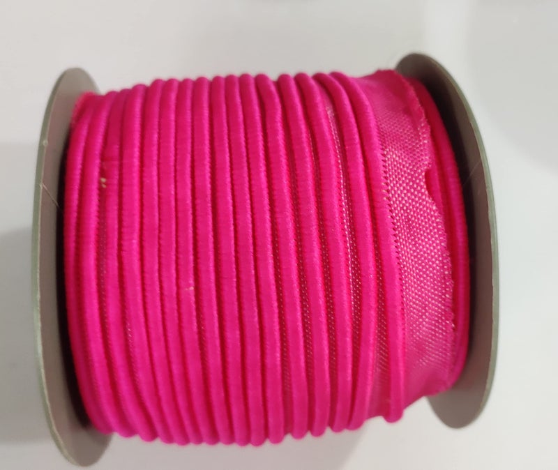 OMX Piping lace Border, Total 35 Mtr of Piping Cord Trim Lace Dori Piping Thread Gota Trim Laces and Borders for Bridal Ethnic Dresses Suits (Fusia Pink) - Image 1