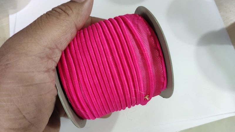 OMX Piping lace Border, Total 35 Mtr of Piping Cord Trim Lace Dori Piping Thread Gota Trim Laces and Borders for Bridal Ethnic Dresses Suits (Fusia Pink) - Image 2