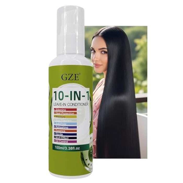 GZE 10 in 1 Leave In Conditioner - Heat Protection & Frizz Control with Silkening Essence - Lightweight Hair Moisturizer, Non-Greasy Formula, Stay Fragrant​ - Image 1