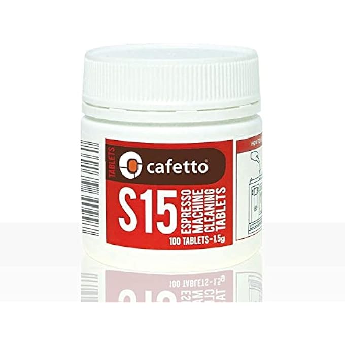 CAFETTO S15 High Performance Espresso Machine Cleaning Tablets 100 Count Tablets Jar - Image 1
