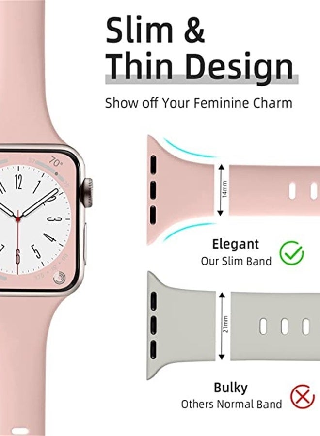 Lerobo 12 Pack Slim Band Compatible with Apple Watch Band 38mm 40mm 41mm 42mm 44mm 45mm 49mm,Thin Narrow Replacement Silicone Sport Strap for iWatch Bands Ultra Series 8/7/6/5/4/3/2/1/SE/SE2 Women Men - Image 2