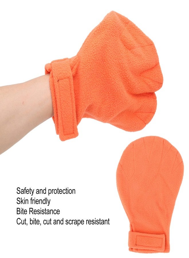 زيروديس قفاز Zerodis لتهدئة الحيوانات الصغيرة، قفاز مريح للترابط مع حيوانات السكر الطائرة، قفاز مضاد للعض، قفازات للتعامل مع الحيوانات الأليفة، لوازم العناية بالحيوانات الأليفة المقاومة للعض للقنافذ والفئران والهامستر (برتقالي) - Image 4
