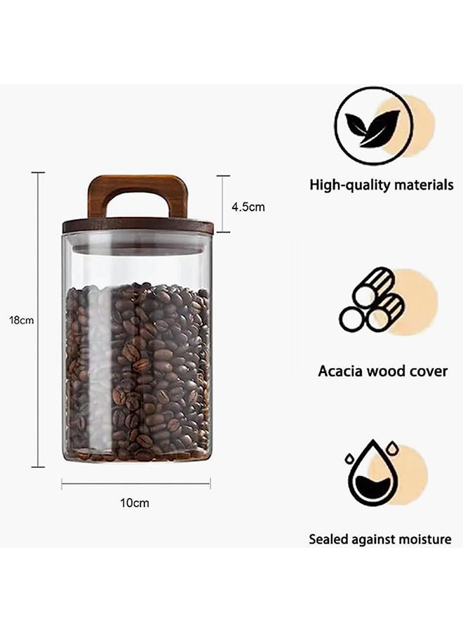 Home Box Zen Borosilicate Glass Storage Jar with Wooden Lid 900 ml - Image 3