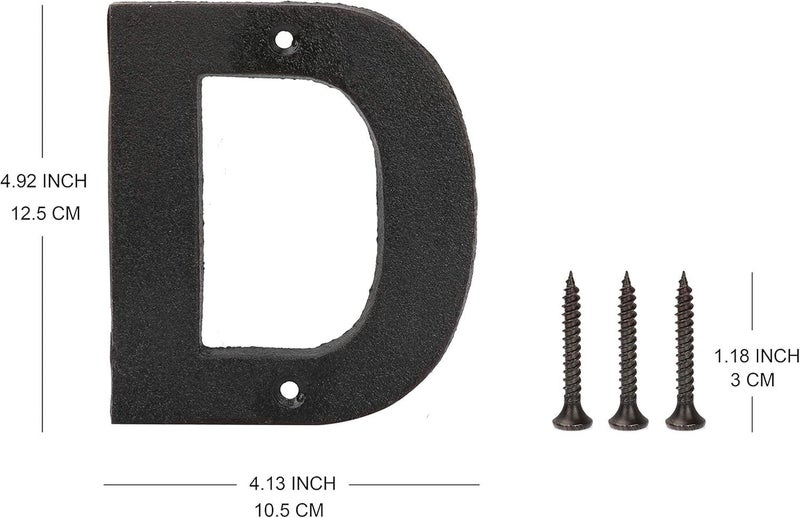 Pristine Address Letters for House - 5in Cast Iron - Large Metal Letters D - Image 2