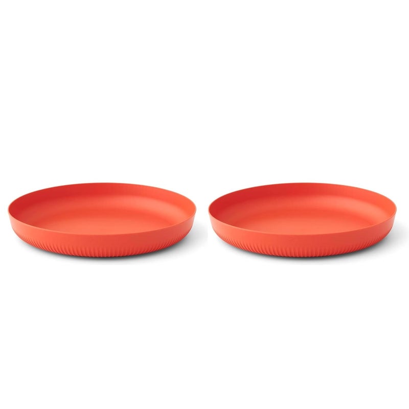 KitchEase Degradable Lightweight Wheat Straw Plates 905 Unbreakable Dinnerware Dishwasher Microwave Safe for Kids Toddlers Adults Ideal for Salads Pasta Snacks More Red 2Pcs - Image 1