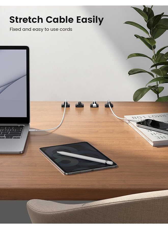 إيروريكس مجموعة من 5 مشابك حامل كابلات زنبركية منظم أسلاك للمكتب مشبك قابل للتعديل منظم أسلاك للهاتف وشاحن USB وحامل إدارة الحائط والسيارة وسطح المكتب وطاولة بجانب السرير - Image 4