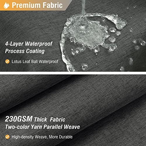 BTTN Charcoal Grey Shower Curtain Linen Textured Heavy Duty Thick Waterproof Cloth Shower Curtain Set with 12 Plastic Hooks Hotel Luxury Decorative Fabric Shower Curtain for Bathroom 72x72 Gray - Image 3