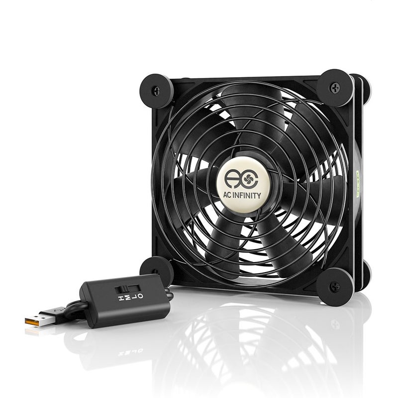 AC Infinity مروحة AC Infinity MULTIFAN S3، مروحة USB هادئة 120 مم، معتمدة من UL لتبريد خزانات أجهزة الاستقبال DVR وPlayStation وXbox والكمبيوتر - Image 1