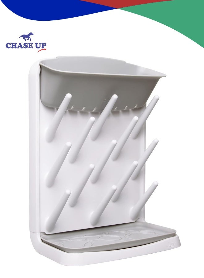 Chase Up Vertical Baby Bottle Drying Rack, Countertop Drying Rack Baby Accessory, Gray - Image 1