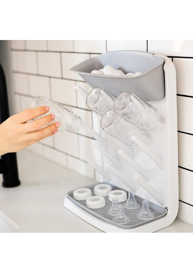 Chase Up Vertical Baby Bottle Drying Rack, Countertop Drying Rack Baby Accessory, Gray - Image 3