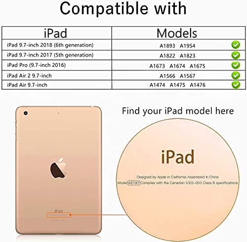 BMOUO Kids Case for iPad 9.7 2018/2017/iPad Air 2/1/Pro 9.7-Built-in Screen Protector Shockproof Handle Convertible Stand Case for iPad 9.7 Inch 2018 (6th Generation)/2017 (5th Generation)/Air 2, Red - Image 2