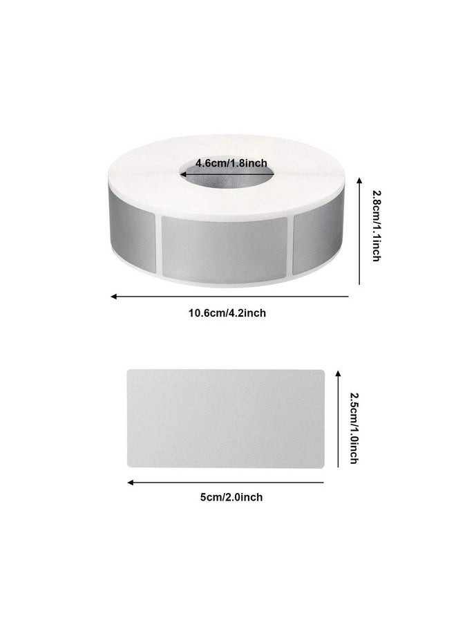 Leinuosen 1000 Pieces Scratch Off Sticker Round Labels (Silver, 2 X 1 Inch Rectangle)  - Image 2
