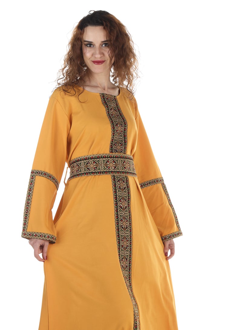 MyesuQ An Elegant Embroidered Palestinian Jellabiya - Image 4