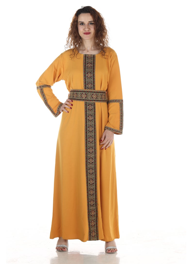 MyesuQ An Elegant Embroidered Palestinian Jellabiya - Image 1