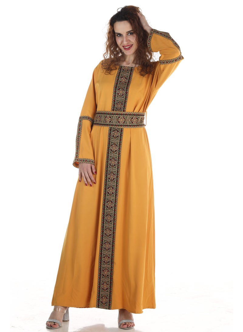 MyesuQ An Elegant Embroidered Palestinian Jellabiya - Image 2