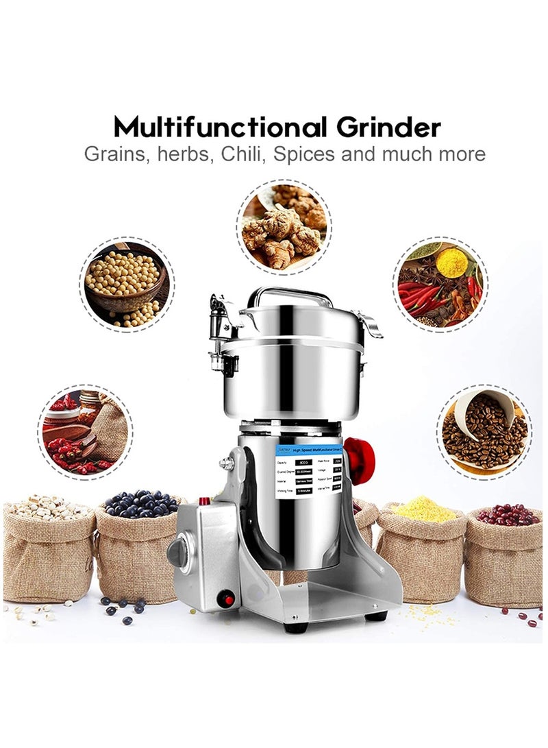 عربست مطحنة كهربائية، مطحنة البهارات، آلة مسحوق من الفولاذ المقاوم للصدأ مع حماية من التحميل الزائد ومؤقت 5 دقائق، آلة طحن الطعام الجاف للفاصوليا والبذور والمكسرات - Image 5
