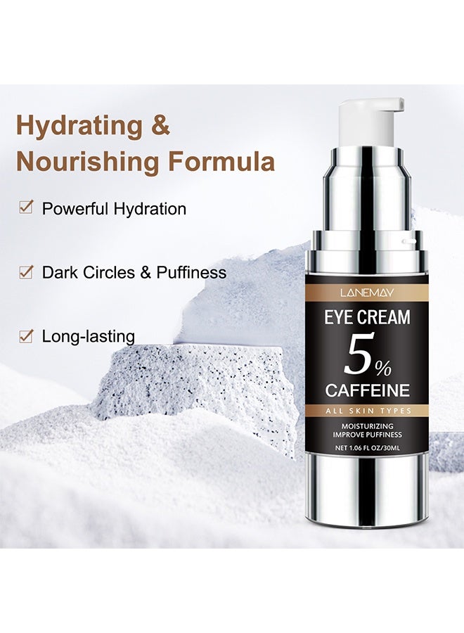 لينماي كريم العين بالكافيين ، كريم تحت العين للهالات السوداء والانتفاخ ، كريم مرطب مضاد للتجاعيد يقلل من التجاعيد ، أكياس تحت العين ، الهالات السوداء ، علاج شد العين (30 مل) - Image 4