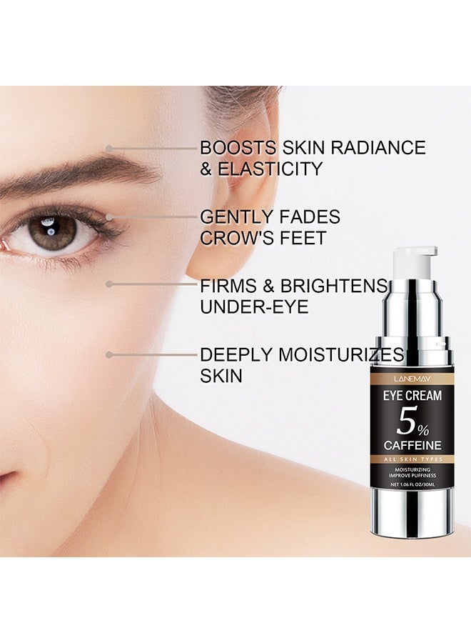 لينماي كريم العين بالكافيين ، كريم تحت العين للهالات السوداء والانتفاخ ، كريم مرطب مضاد للتجاعيد يقلل من التجاعيد ، أكياس تحت العين ، الهالات السوداء ، علاج شد العين (30 مل) - Image 3