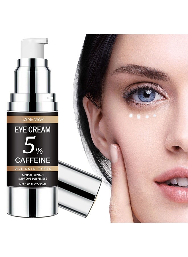 لينماي كريم العين بالكافيين ، كريم تحت العين للهالات السوداء والانتفاخ ، كريم مرطب مضاد للتجاعيد يقلل من التجاعيد ، أكياس تحت العين ، الهالات السوداء ، علاج شد العين (30 مل) - Image 2