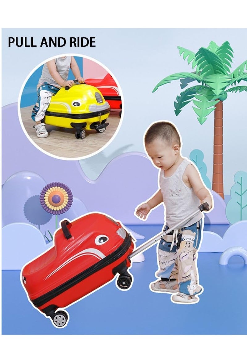 Generic Kids Luggage Travel Suitcase Kids Carry On Luggage for Boys and Girls with Wheels Rideable 3D Cartoon Children Suitcase (31*33*50cm，20Inch)  - Image 4