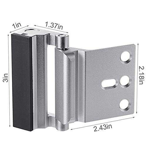 Lokytobi 2Pack Home Security Door Reinforcement Lock Childproof Door Lock Defender, Add High Security to Home Prevent, Aluminum Construction Finish (2Pack) - Image 2