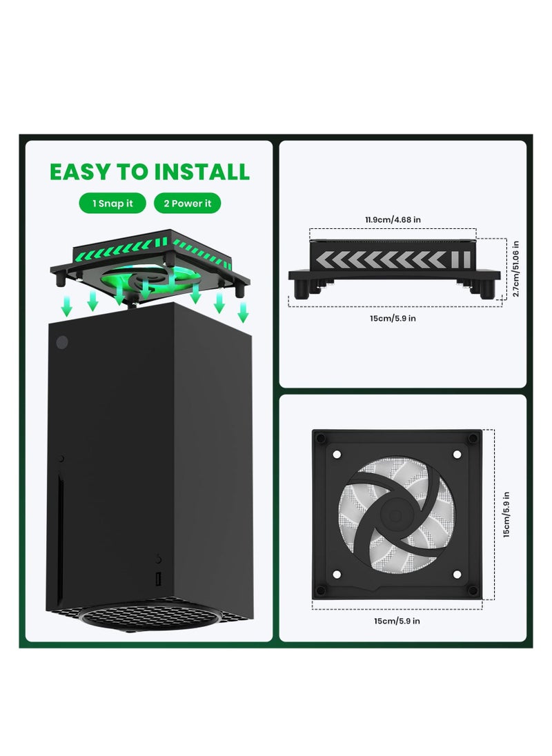 SYOSI - RGB Cooling Fan for Xbox Series X, Led Light Strip, Dust Cover Filter, Rubber Dust Plugs, Low Noise Top Fan, Independent Touch Switch, Enhance Your Gaming Experience - Image 1