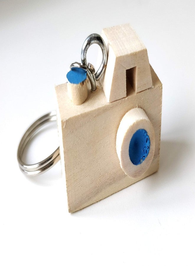 IVEI Wooden Camera Keychains - Set of 5 - Camera Shaped Key Rings for Home Vehicles Office - Handmade Multicolour Key Chains - Image 2
