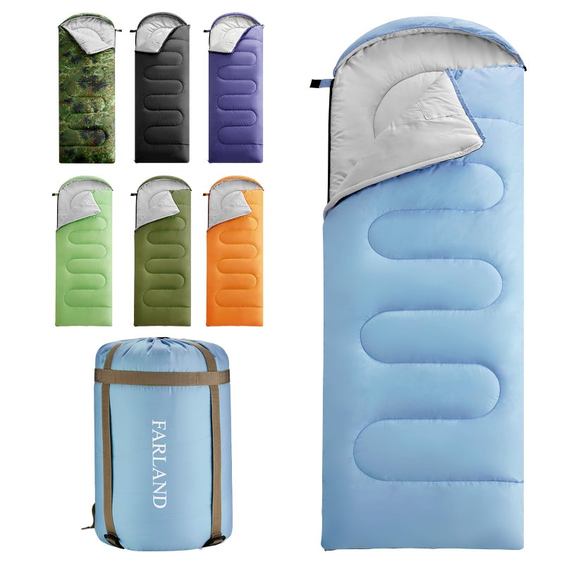 FARLAND Sleeping Bags 30â„‰ for Adults Teens Kids with Compression Sack Portable and Lightweight for 3-4 Season Camping, Hiking,Waterproof, Backpacking and Outdoors - Image 1