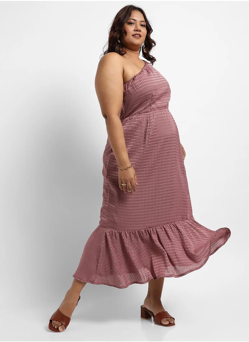 انستافاب بلس Women's Rouge Pink Self-Design Dress