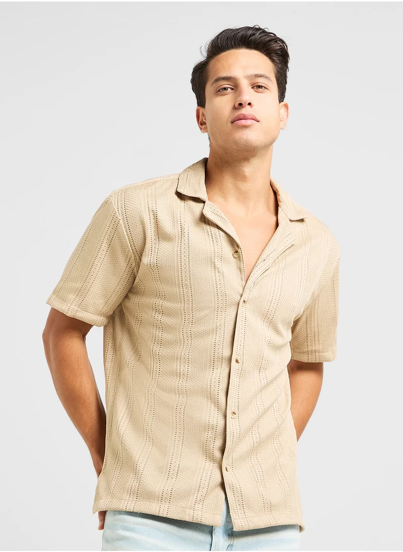 سفنتي فايف Causal Half Sleeve Shirt