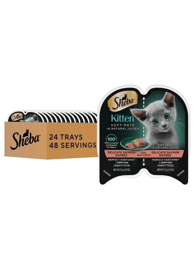 Sheba Sheba Perfect Portions Kitten Wet Cat Food Pate Salmon Entree, 2.6 oz. Twin-Pack Trays (24 Count, 48 Servings)  - Image 1