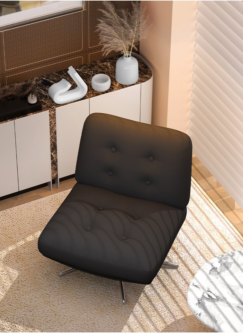 Generic Swivel Accent Chair, Cozy Living Room Chair, Comfy Reading Chair, Criss Cross Chair, Fabric Reading Sofa Chair with Wide Seat, Deep Cushion, 115° Tilt for Living Room, Bedroom-Darkgrey  - Image 2
