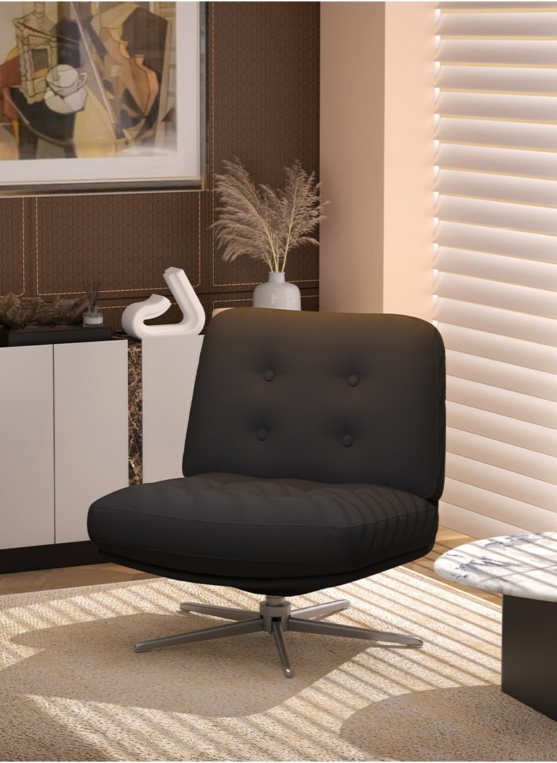 Generic Swivel Accent Chair, Cozy Living Room Chair, Comfy Reading Chair, Criss Cross Chair, Fabric Reading Sofa Chair with Wide Seat, Deep Cushion, 115° Tilt for Living Room, Bedroom-Darkgrey  - Image 1