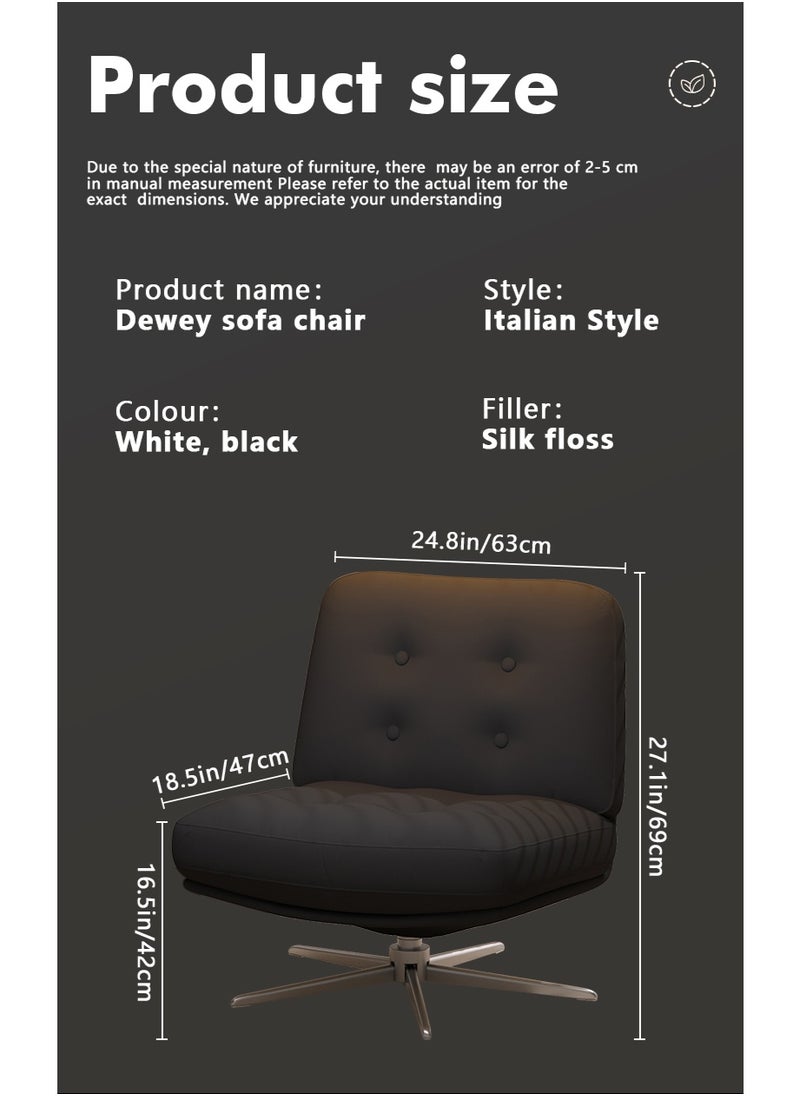 Generic Swivel Accent Chair, Cozy Living Room Chair, Comfy Reading Chair, Criss Cross Chair, Fabric Reading Sofa Chair with Wide Seat, Deep Cushion, 115° Tilt for Living Room, Bedroom-Darkgrey  - Image 4