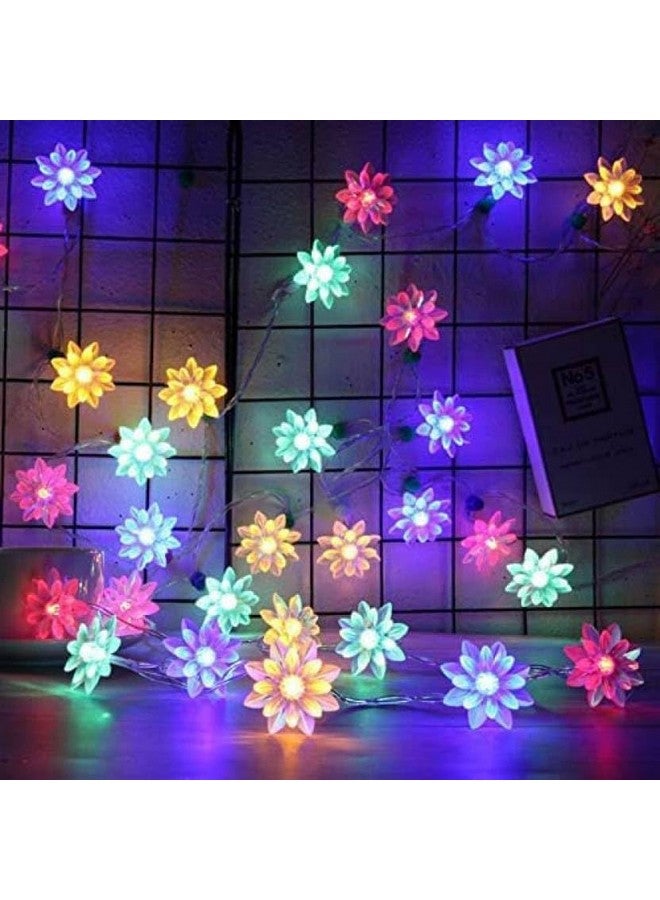 PESCA PESCA Lotus Flower String Lights for Indoor Outdoor Decoration Diwali Light for Diwali Christmas Navratri Valentine Gift Home Decoration Light (3 Meter 14 LED, Multicolour)  - Image 1