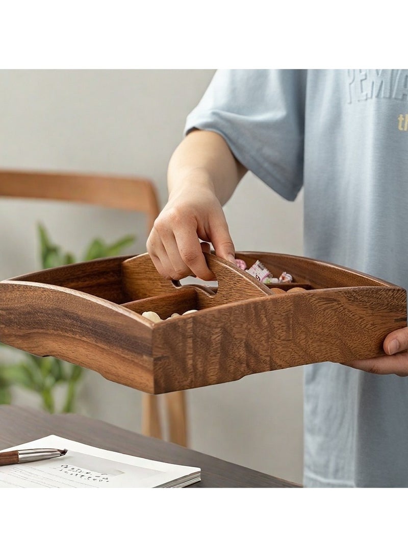 general Nut Storage Box with Handle Portable Divided Snack Dry Fruit Box Nut Candy Organizer for Home Party Picnic - Image 3