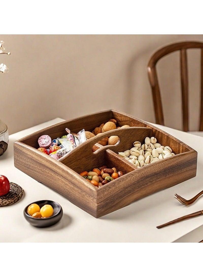 general Nut Storage Box with Handle Portable Divided Snack Dry Fruit Box Nut Candy Organizer for Home Party Picnic - Image 2