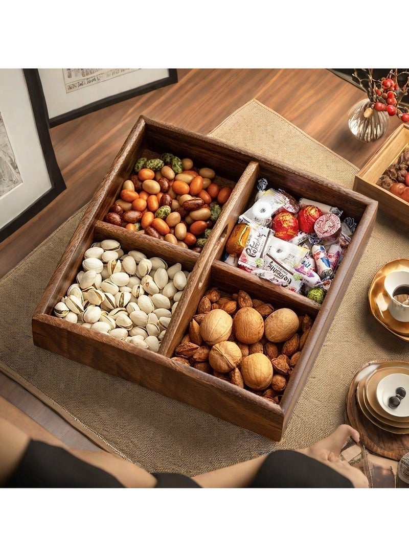 general Nut Storage Box with Handle Portable Divided Snack Dry Fruit Box Nut Candy Organizer for Home Party Picnic - Image 4