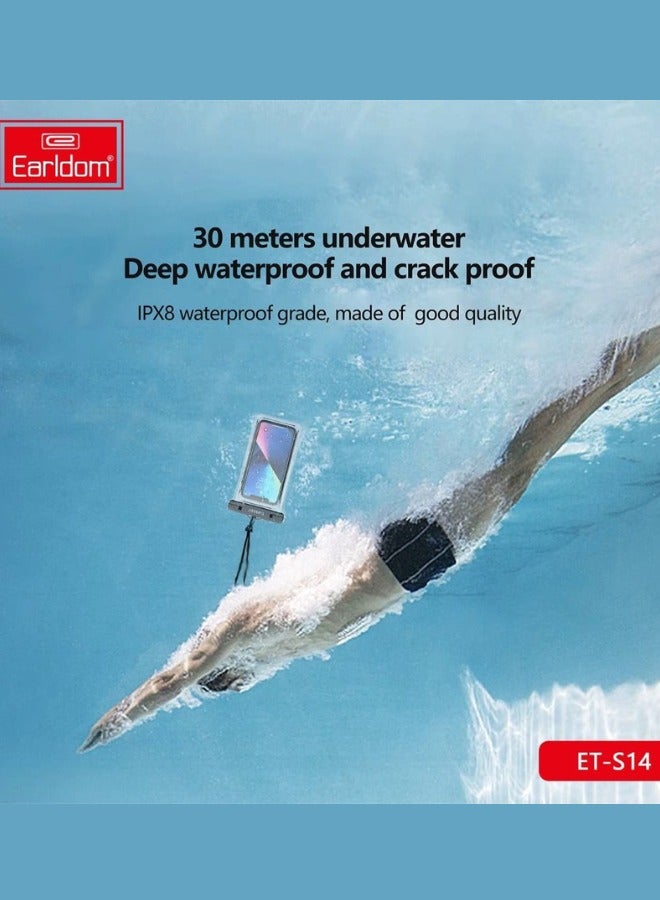 Earldom Waterproof Mobile Cover Under Water for Iphone & Android Underwater Waterproof Rainproof Mobile Case PVC Bag Transparent Touch Screen Premium Cell Phone Pouch Cover For Travel Hiking Rainy Season Monsoon - Image 2