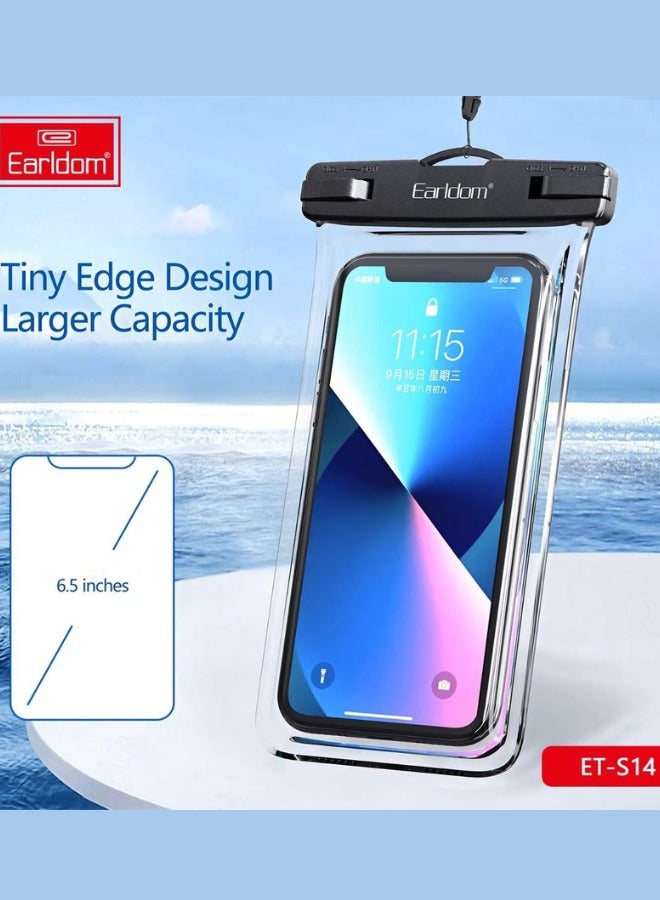 Earldom Waterproof Mobile Cover Under Water for Iphone & Android Underwater Waterproof Rainproof Mobile Case PVC Bag Transparent Touch Screen Premium Cell Phone Pouch Cover For Travel Hiking Rainy Season Monsoon - Image 4