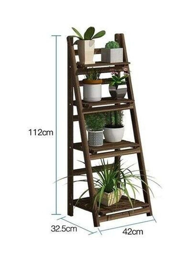 C&C Home - Multi-Layer Durable Foldable Multipurpose Wooden Shelf Display Stand Plant Organizer Flower Shelf for Living Room Home Office 42x32.5x112 cm - Image 1