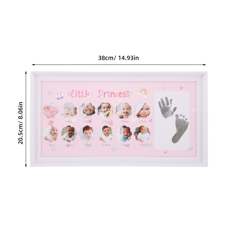 Monthly Baby Picture Frame Handprint And Footprint Keepsake Frame Capture Newborn'S Growth Nursery Decor And Baby Shower Party Favor - Image 3
