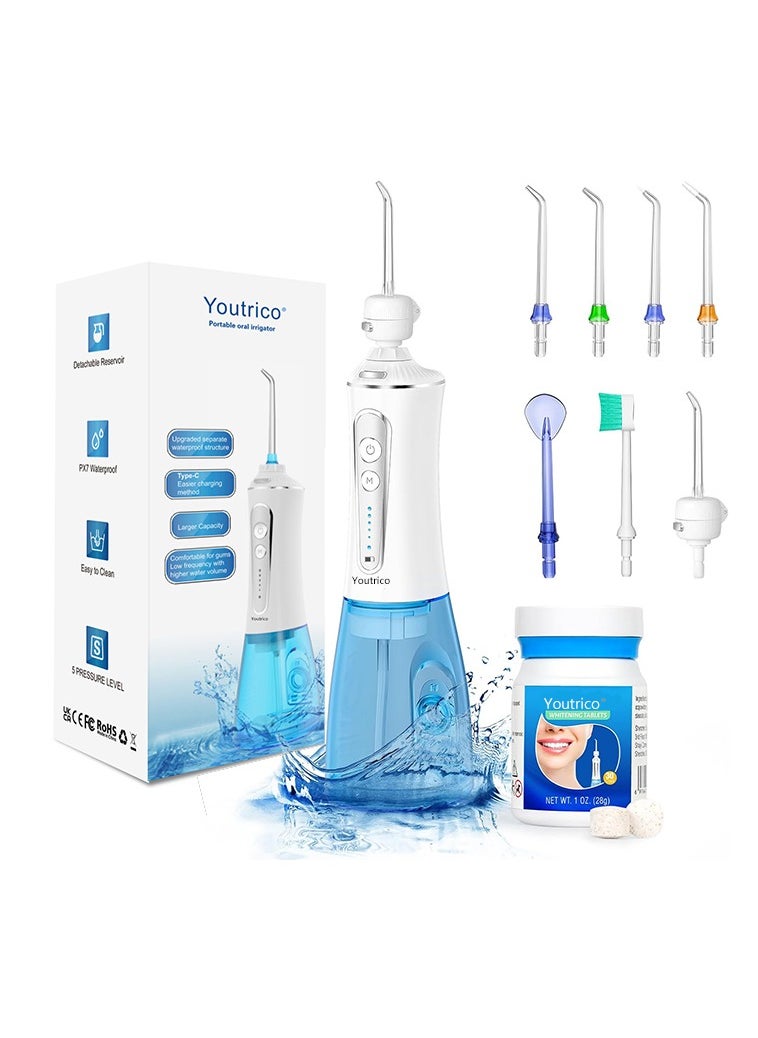 Youtrico Youtrico 2023 upgraded whitening water floss portable and rechargeable gentle teeth whitening IPX7 waterproof 