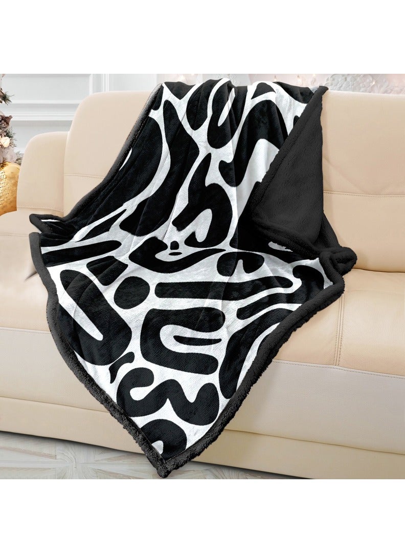 ريزاريز غطاء بطانية أريكة أبيض وأسود حديث ناعم