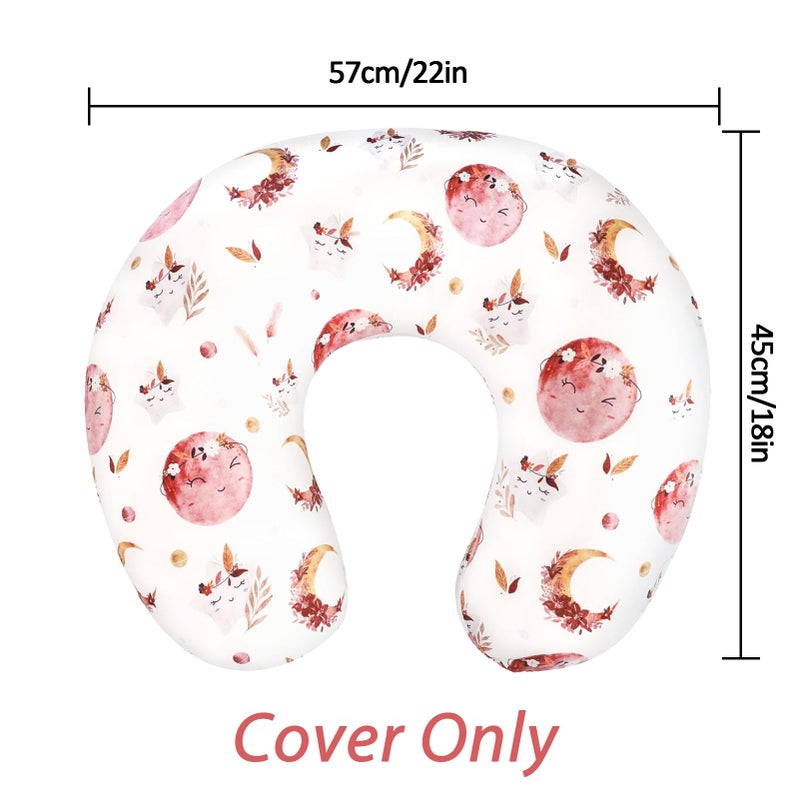 Jundetye Baby Nursing Pillow Cover, Removeable Breastfeeding Pillow Slipcover, Nursing Pillow Case for Newborn Boys Girls, Soft Fabric Fits Snug On Infant, Washable & Breathable, Moon Star - Image 4