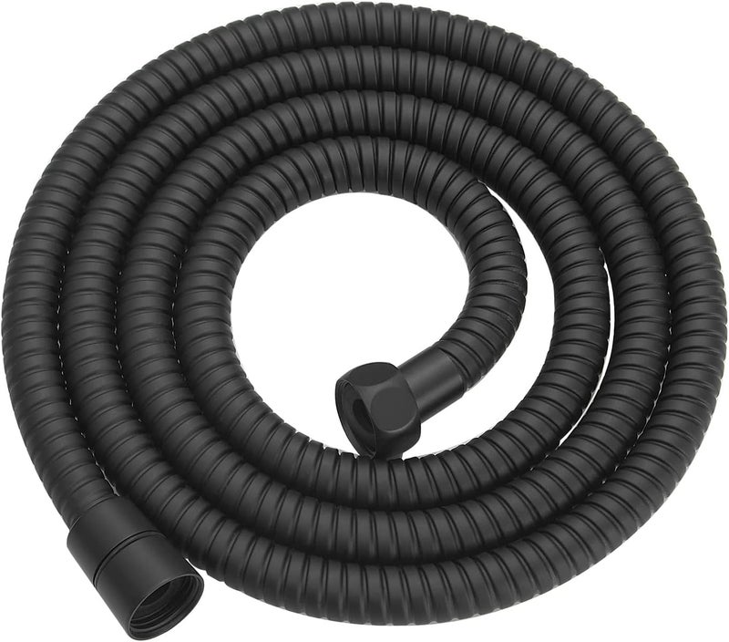 RUMOSE 79 inches Shower Hose Shower Head Extension Hose Extra Long Stainless Steel Shower Tube Attachment Flexible Handheld Shower Sprayer Hose, Matte Black - Image 1