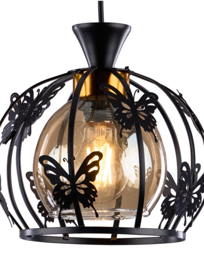 نجفة شوب دلايه مودرن فراشة  اسود- 1 لمبه -RB1241  - Image 2