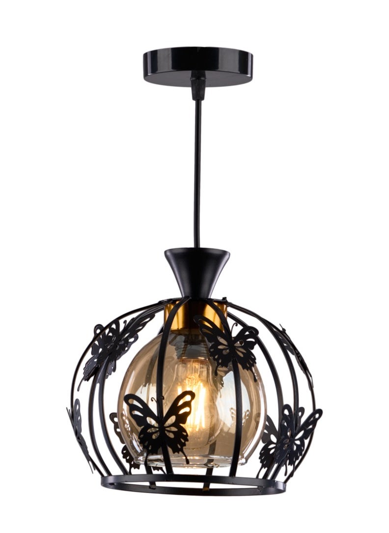 نجفة شوب دلايه مودرن فراشة  اسود- 1 لمبه -RB1241  - Image 1